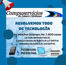 Compuservicios en Lázaro Cárdenas (Michoacan) - Horario de apertura