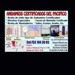 Andamios Certificados Del Pacifico en Lázaro Cárdenas (Segundo Sector) - Horario de apertura