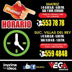 Vega Grafics en Mexicali (Industrial) - Horario de apertura