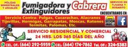 FUMIGADORA CABRERA en Tijuana (Lomas De San Antonio) - Horario de apertura