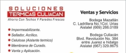 Horario de apertura Soluciones Termicas Culiacan, 
