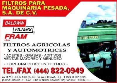 Filtros para Maquinaria Pesada S.A. de C.V. en San Luis Potosí (El Paseo) - Horario de apertura