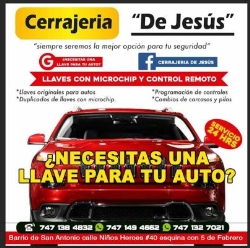 cerrajeria "de jesus" en Chilpancingo de los Bravo (Barrio De San Antonio) - Horario de apertura