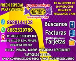 Horario de apertura Dulceria Camilas, Matamoros