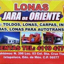 Horario de apertura Lonas Jara de Oriente, Ixtapaluca
