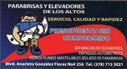 Horario de apertura PARABRISAS Y ELEVADORES DE LOS ALTOS, Tepatitlán de Morelos
