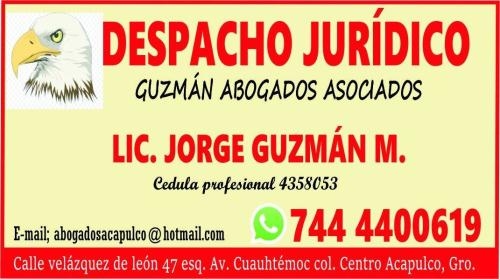 DESPACHO JURIDICO ABOGADOS GUZMAN PALMA Y ASOCIADOS 7444400619 en Acapulco de Juárez (Centro) - Horario de apertura