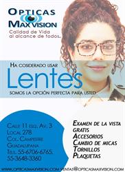 Horario de apertura Ópticas Máx Visión, Ciudad Nezahualcóyotl