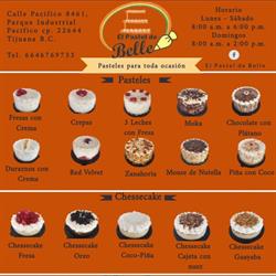 Horario de apertura El pastel de Belle, Tijuana