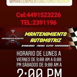 Mantenimiento Automotriz Rgm en Aguascalientes (Pintores Mexicanos) - Horario de apertura