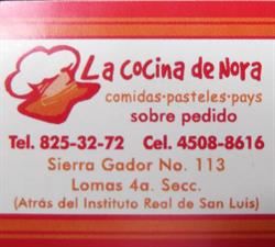 Horario de apertura La Cocina de Nora, San Luis Potosí