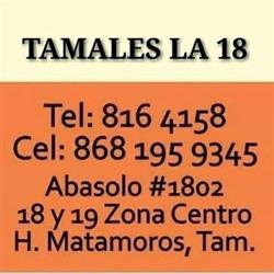 Horario de apertura Tamales La 18, Matamoros