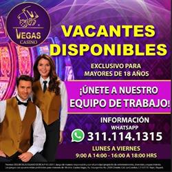 Horario de apertura Recursos humanos Casino VEGAS, Tepic, Nay, 