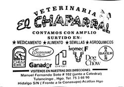Veterinaria El Chaparral en Tulancingo (Tulancingo Centro) - Horario de apertura